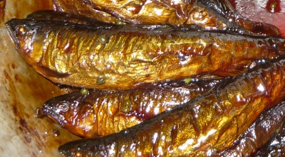 子持ち鮎の有馬山椒煮煮
